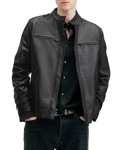 Allsaints Jade Leather Moto Jacket In Black