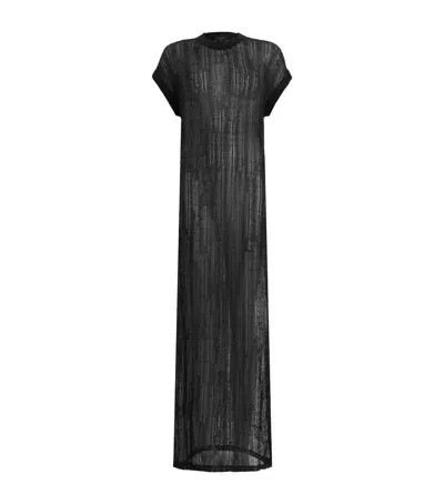 Allsaints Knitted Giana Maxi Dress In Black