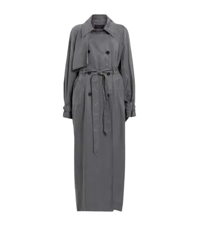 Allsaints Koko Trench Coat In Grey