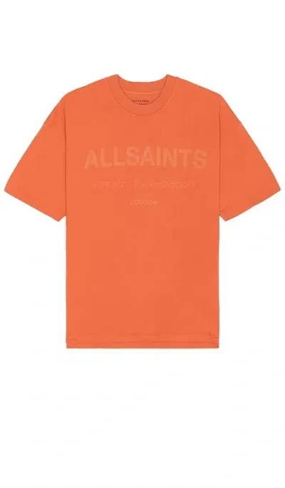 Allsaints Laser Tee In Sunburnt Orange