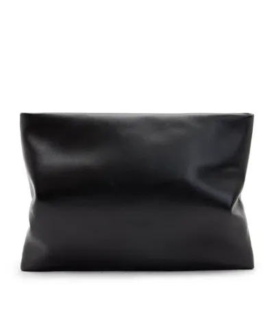 Allsaints Leather Bettina Clutch Bag In Black