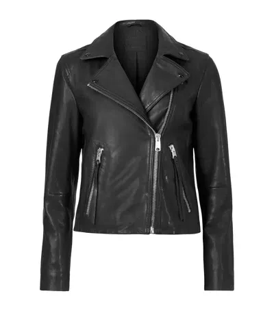 Allsaints Leather Dalby Biker Jacket In Black