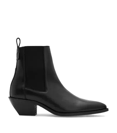 Allsaints Leather Fox Chelsea Boots 43 In Black