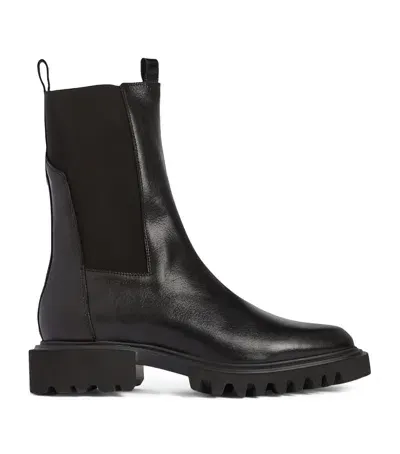 Allsaints Leather Hallie Ankle Boots In Black