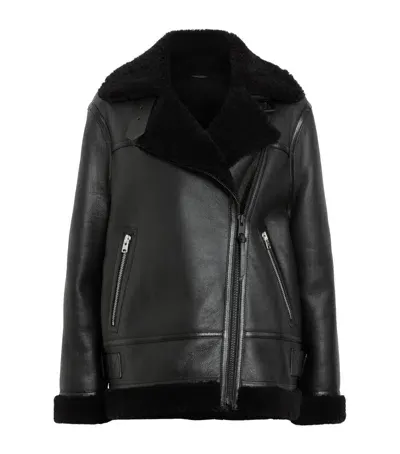 Allsaints Leather-shearling Sola Jacket In Black