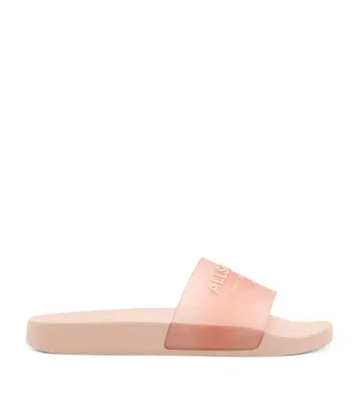 Allsaints Logo Underground Slides In Rose