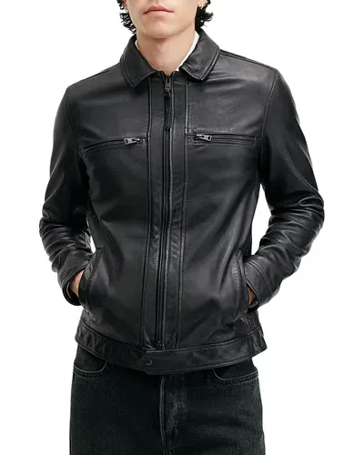 Allsaints Luck Leather Jacket In Black