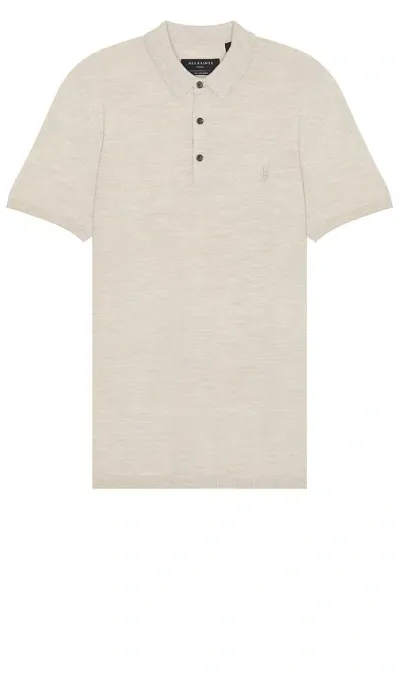 Allsaints Mode Merino Polo In Bailey Taupe