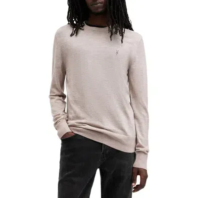 Allsaints Mode Merino Wool Crewneck Sweater In Boston Taupe