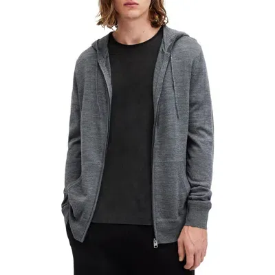 Allsaints Mode Merino Wool Hoodie In Smith Blue