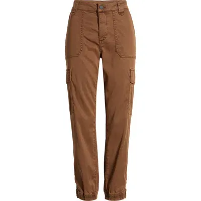 Allsaints Nola Twill Cargo Joggers In Mountain Brown