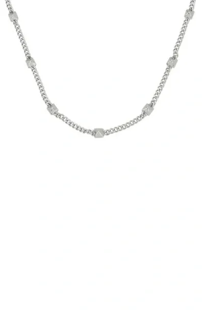 Allsaints Nugget Station Collar Necklace In Rhodium