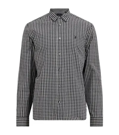 Allsaints Organic Cotton Check Neo Shirt In Brown