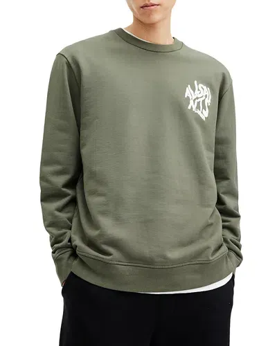 Allsaints Orlando Crewneck Sweatshirt In Thyme Green