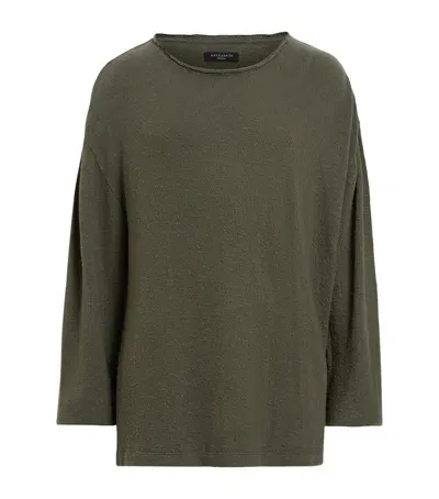 Allsaints Oversized Sears Sweater In Green