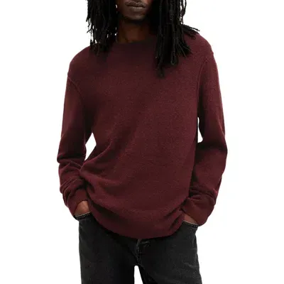 Allsaints Patern Crewneck Sweater In Mars Red