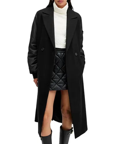 Allsaints Paulah Oversized Coat In Black