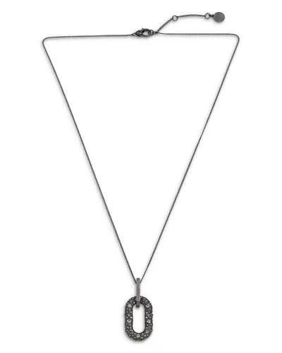 Allsaints Pave Link Pendant Necklace, 22-24 In Black