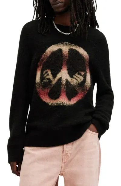 Allsaints Peace Oversized Fit Sweater In Black