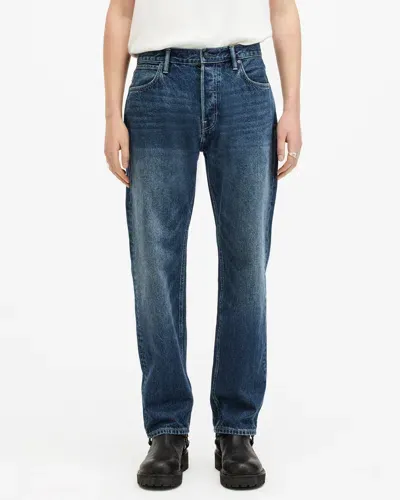 Allsaints Reid Straight Fit Denim Jeans In Indigo Blue