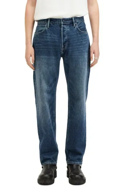 Allsaints Reid Straight Leg Jeans In Indigo Blue