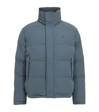 Allsaints Reversible Novern Puffer Jacket In Ashy Blue/grey