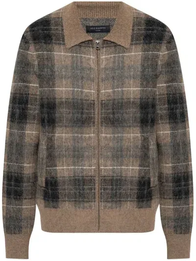 Allsaints Robbie Cardigan In Brown