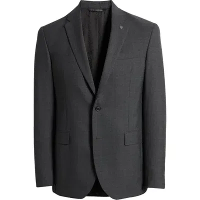 Allsaints Ross Slim Fit Solid Grey Wool Sport Coat In Charcoal