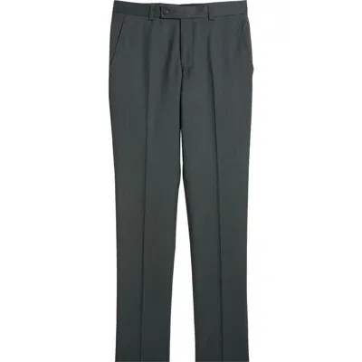 Allsaints Ross Solid Slim Fit Taper Leg Wool Pants In Dark Olive