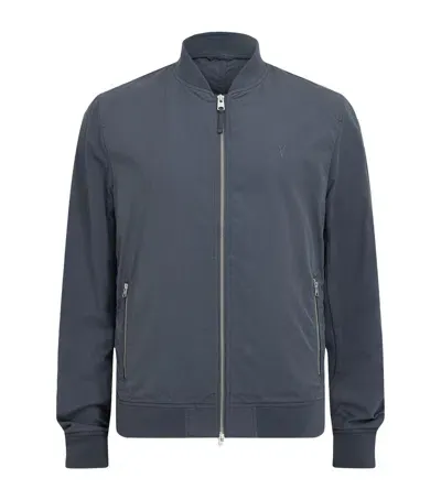 Allsaints Ruched Basset Bomber Jacket In Blue