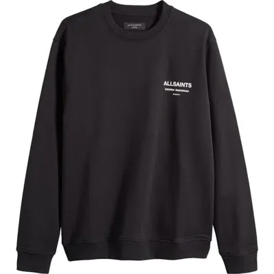 Allsaints Sanctum Cotton Graphic Sweatshirt In Jet Black