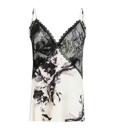 Allsaints Satin Lace-trim Immy Camisole Top In White