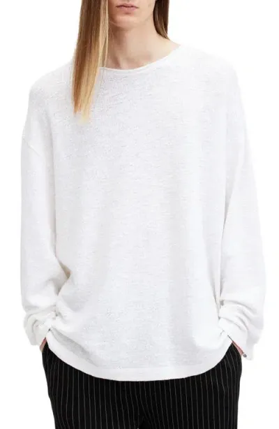 Allsaints Sears Cotton Sweater In Ashen White