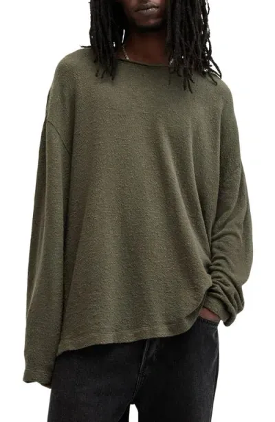 Allsaints Sears Cotton Sweater In Neo Green