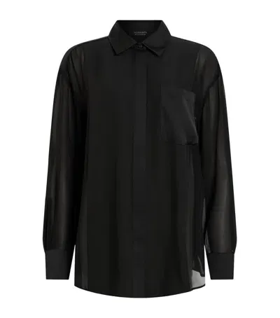 Allsaints Semi-sheer Jody Shirt In Black