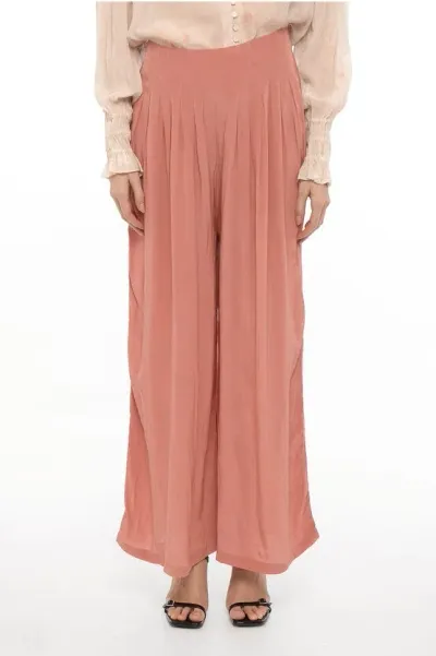 Allsaints Sheer Fabric Hezzy Pants With Drawstring Waist In Pink