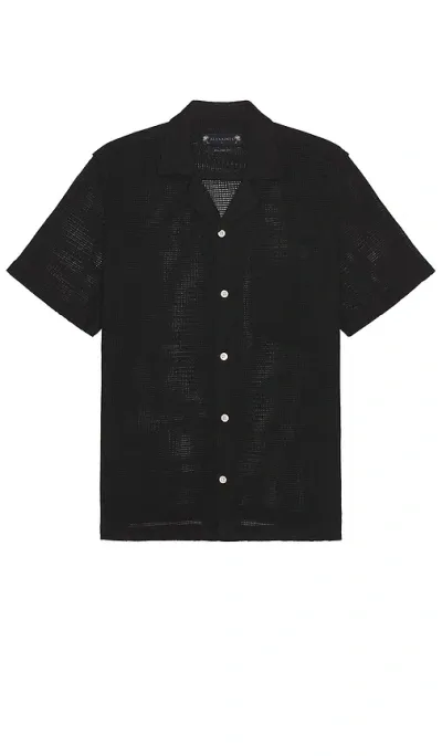 Allsaints Sortie Short Sleeve Shirt In Liquorice Black