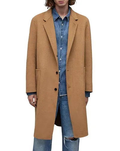 Allsaints Stano Oversized Wool Coat In Deep Camel