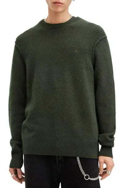 Allsaints Statten Crewneck Sweater In Grange Green