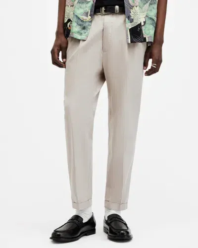 Allsaints Tallis Slim Fit Cropped Tapered Pants In Boston Taupe