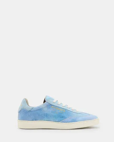 Allsaints Womens Denim Blue Thelma Logo-embossed Leather Low-top Trainers