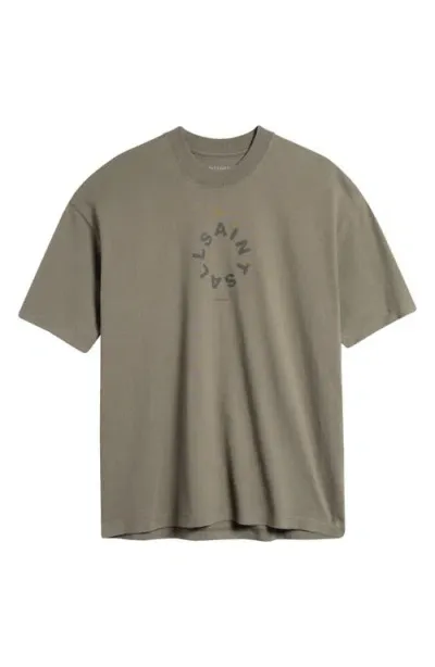 Allsaints Tierra Cotton Graphic T-shirt In Thyme Green