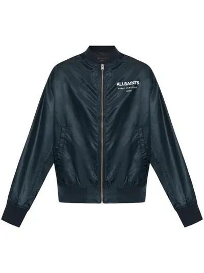 Allsaints Underground Bomber Jacket In Blue