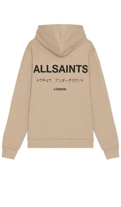 Allsaints Underground Oth Hoodie In Toffee Taupe