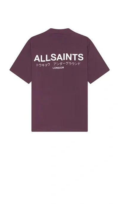 Allsaints Underground Short Sleeve Shirt In Purple