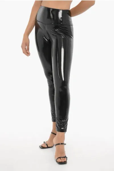 Allsaints Vinyl Cora Pants With Drawstring Waist In Black