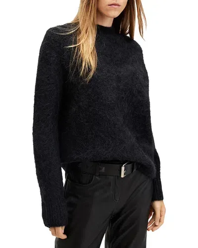 Allsaints Vortex Crewneck Sweater In Black