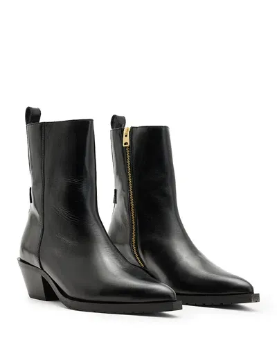 Allsaints Women's Bazely Boots In Black Shine