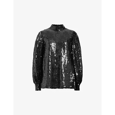 Allsaints Sequinned Whitney Blouse In Black