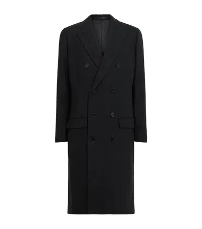 Allsaints Wool-blend Arcade Overcoat In Black